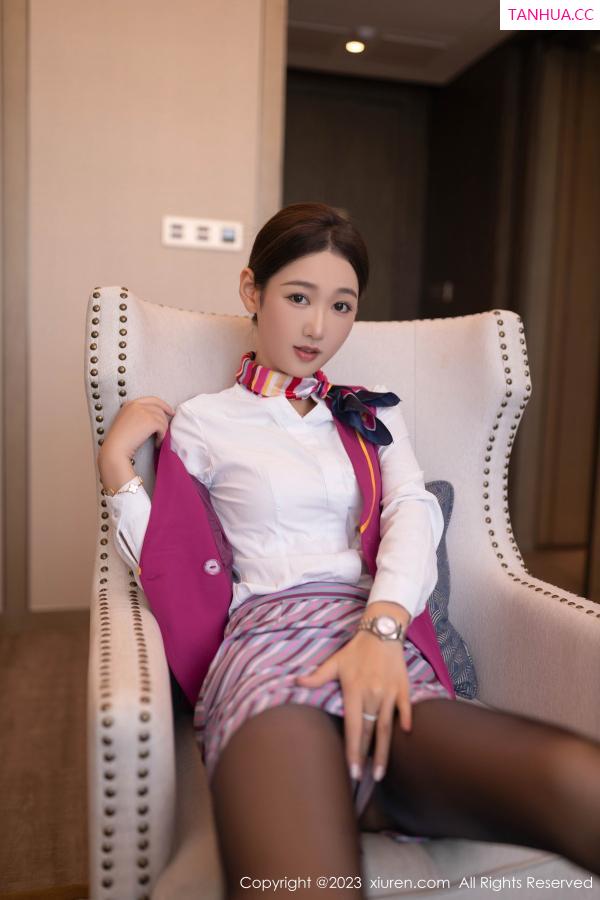 唐安琪  [XiuRen]高清写真图 2023.09.18 No.7405 唐安琪 制服黑丝第12张图片